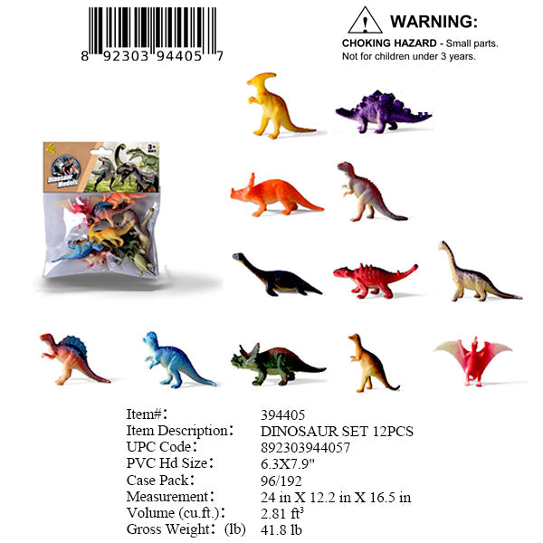 6.3X7.9"MIX ASST DINOSAUR FIGURES SET
