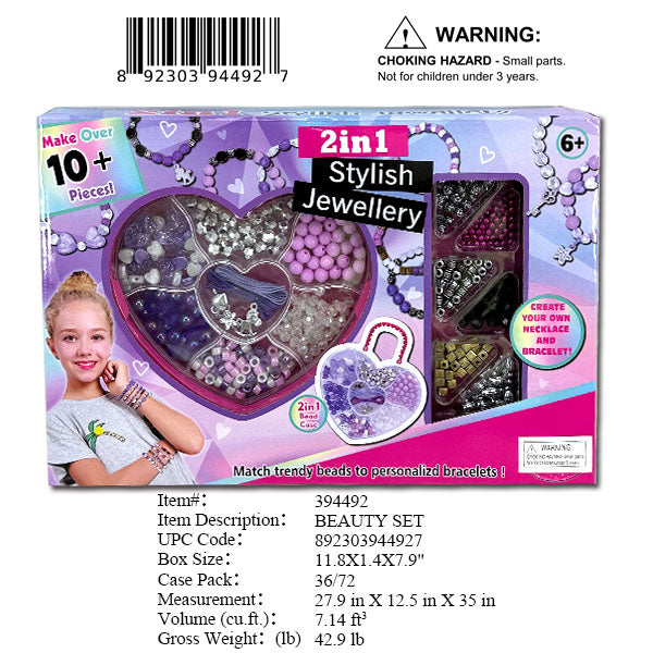 11.8X1.4X7.9"DIY 2IN1 JEWELRY BEADS SET