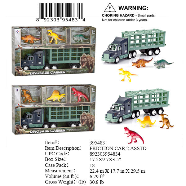 17.5X9.7X3.5"F/P DINOSAUR CARRIER TRUCK