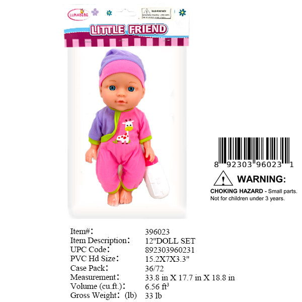 15.X7X3.3"NEW BORN BABY DOLL SET
