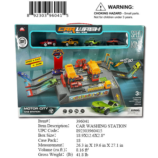 18.9X12.6X2.8"DIY CAR WASH TRACK SET