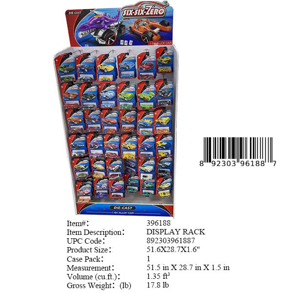 51.6X28.7X1.6"DIE CAST CAR DISPLAY RACK