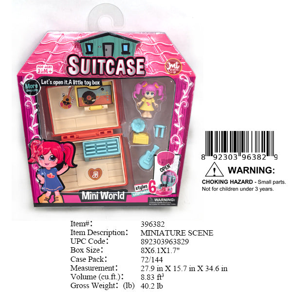 8X6.1X1.7"NUBU WORLD SUITE CASE PLAY SET