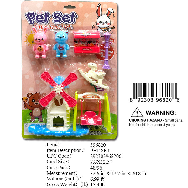 7.8X12.5"BUNNY & BEAR PLAY SET