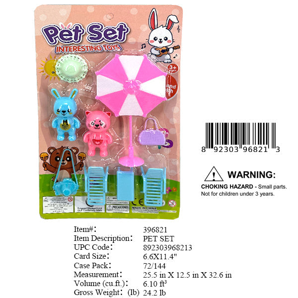6.6X11.4"BUNNY & BEAR SUMMER PLAY SET