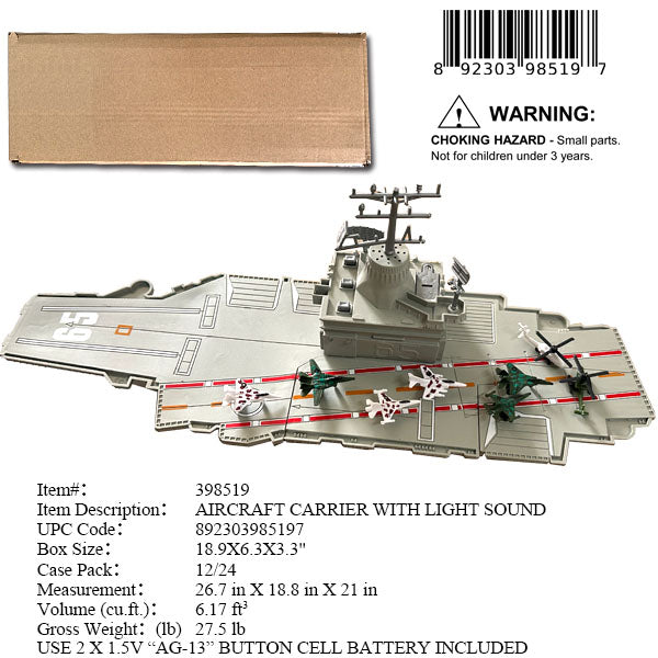 18.9X6.3X3.3"AIRCRAFE CARRIER SET+8PC JETS