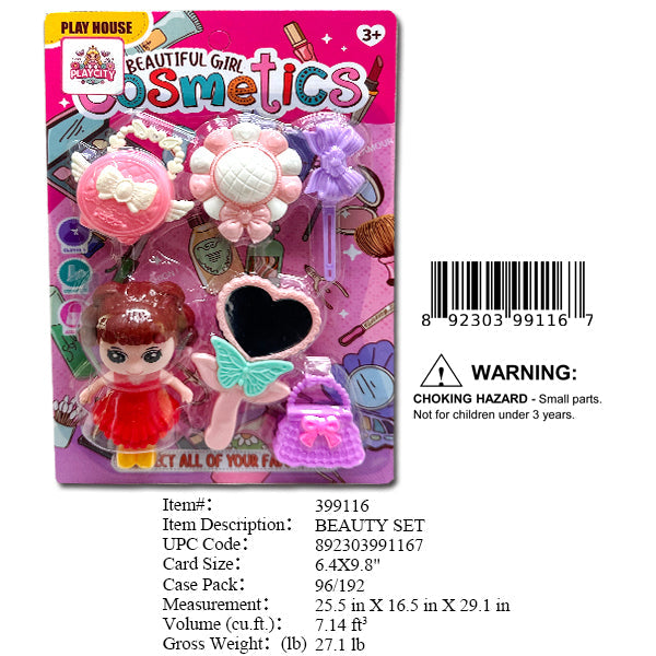 6.4X9.8"GIRLS DOLL & BEAUTY PLAY SET