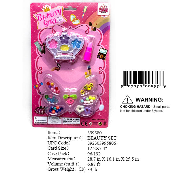 12.2X7.4"BEAUTY BEADS & MAKE UP SET