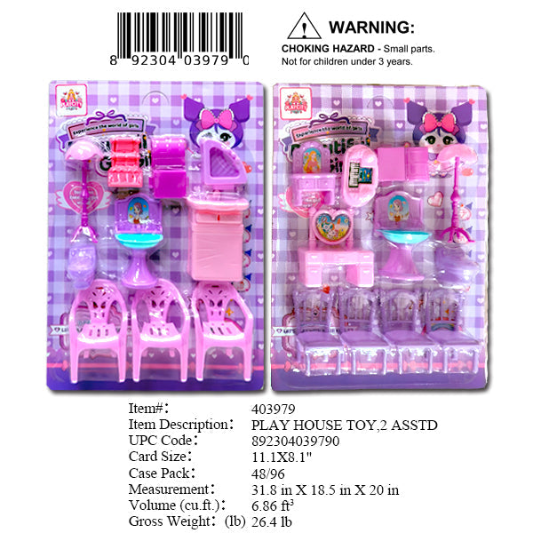 11.1X8.1"BEAUTIFUL FURNITURE PLAY SET