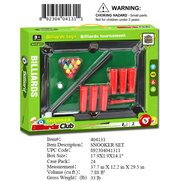 17.9X1.9X14.1"SNOOKER SET