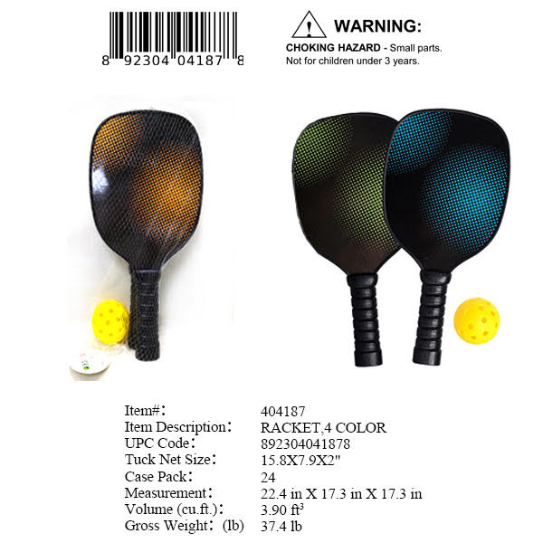 15.8X7.9X2"2PC PICKLE BALL RACKETS+2 BALLS