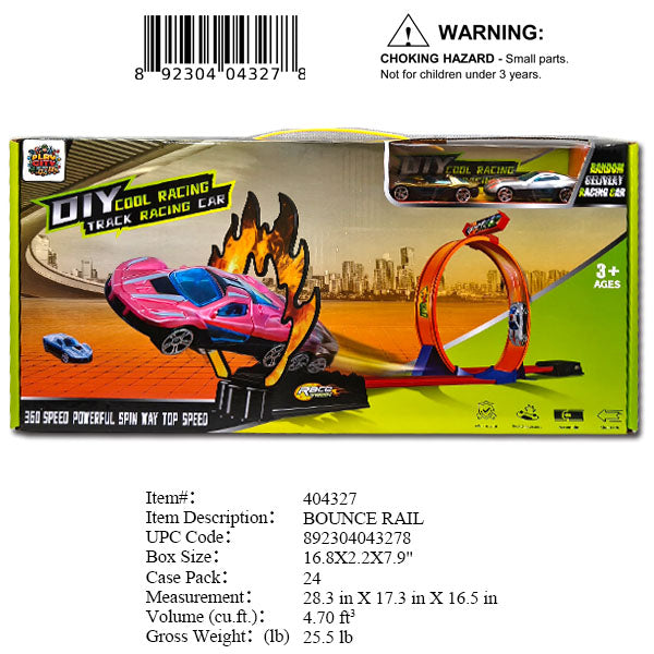 16.8X2.2X7.9"DIY TRACK RACING CAR SET