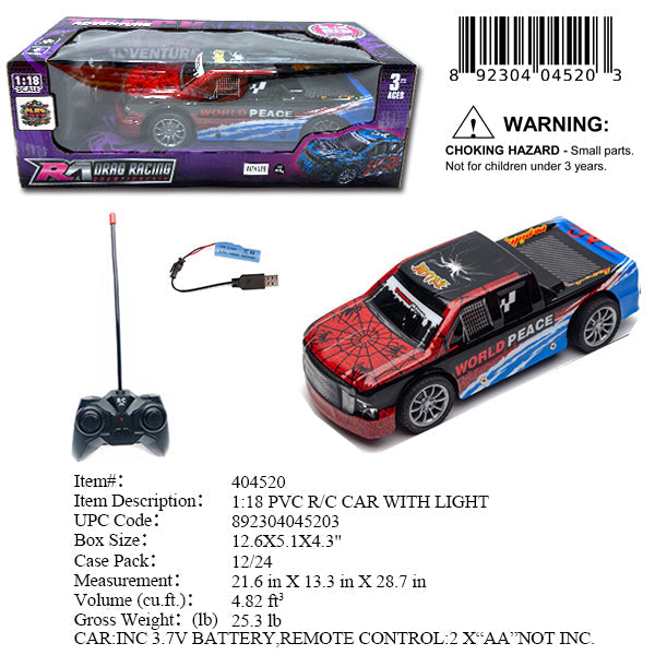 12.6X5.1X4.3"1:18 R/C SPEED TRUCK