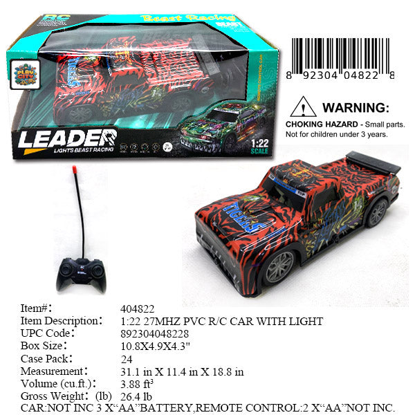 10.8X4.9X4.3"1:22 R/C TRUCK WITH LIGHT