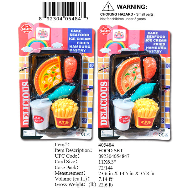 11X6.3"DELICIOUS PLAY FOOD SET