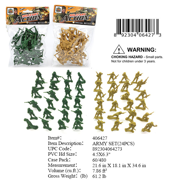 4.5X6.324PC SOLDIER ARMY FIGURES SET