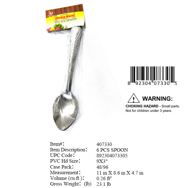 6PC 7"S/S TABLE FORK