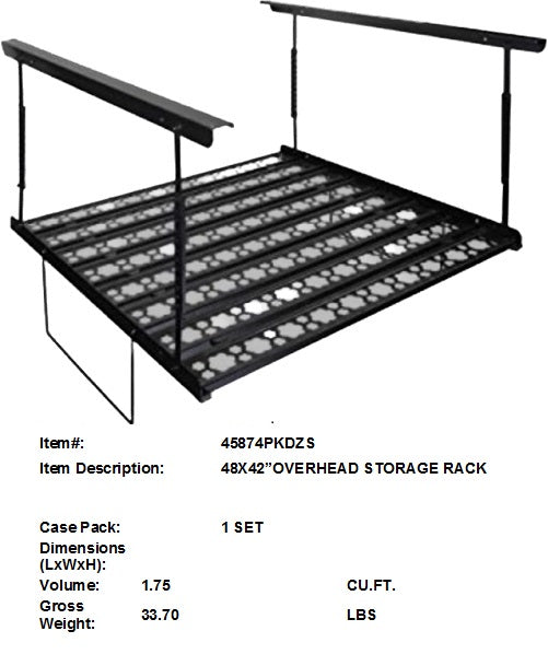 48X42"OVERHEAD STORAGE RACK