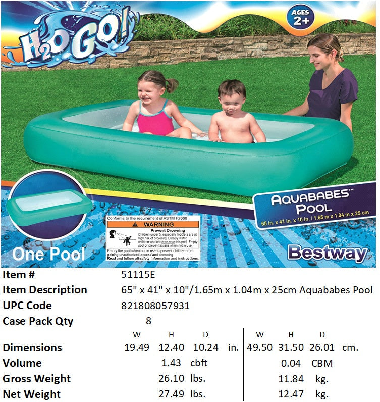 H2OGO! 65"X41"X10"AQUABABES POOL