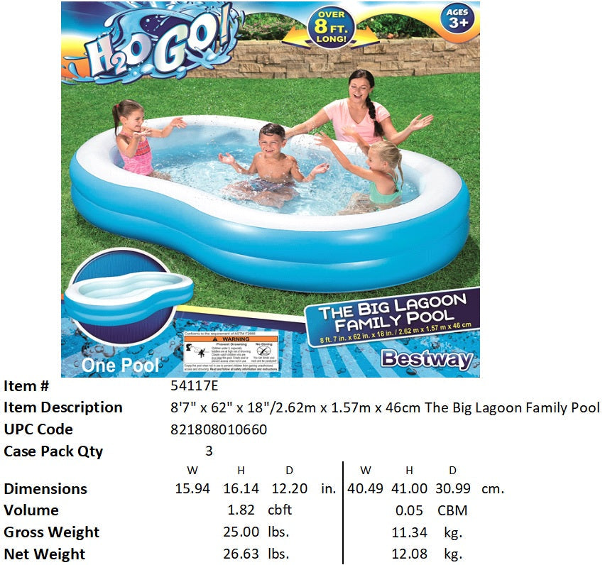 H2OGO! 103X62X18"THE BIG LAGOON FAMILY POOL