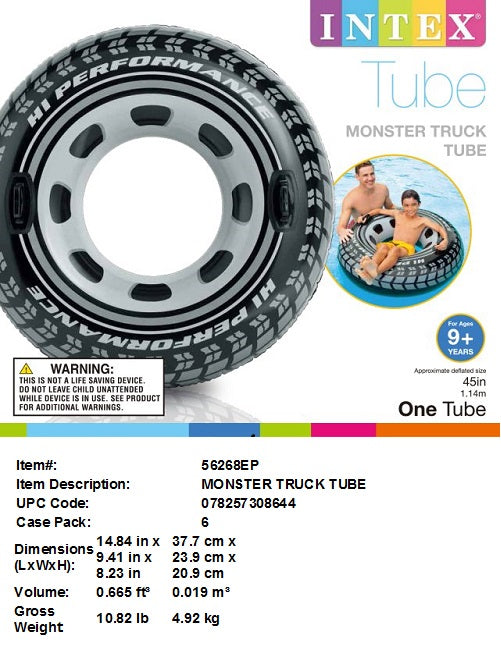 45"MONSTER TRUCK TUBE SWIM RING