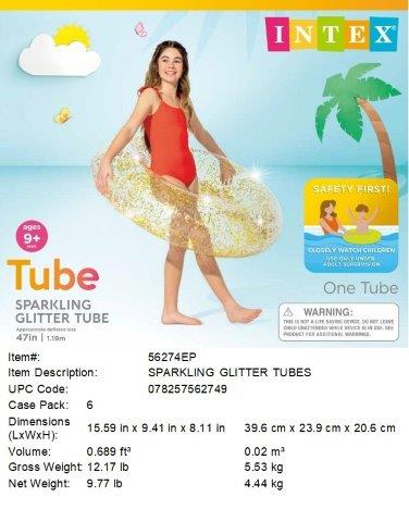 42X10.5"INTEX SPARKLING GLITER TUBE