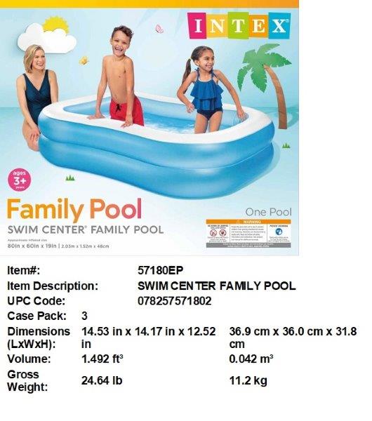 INTEX 80X60X19"SWIM CENTER FAMILY POOL