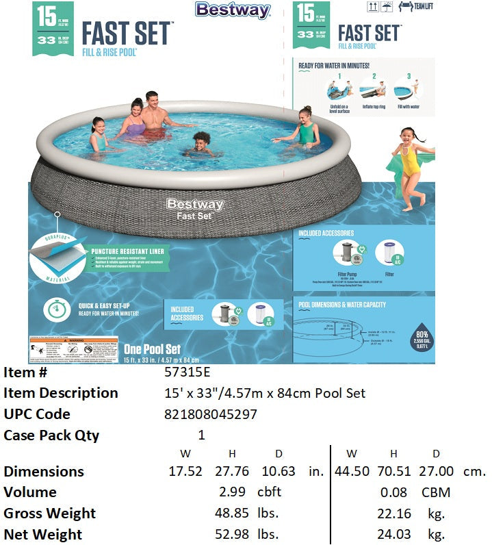 H2OGO! 15'X33" FAST SET POOL