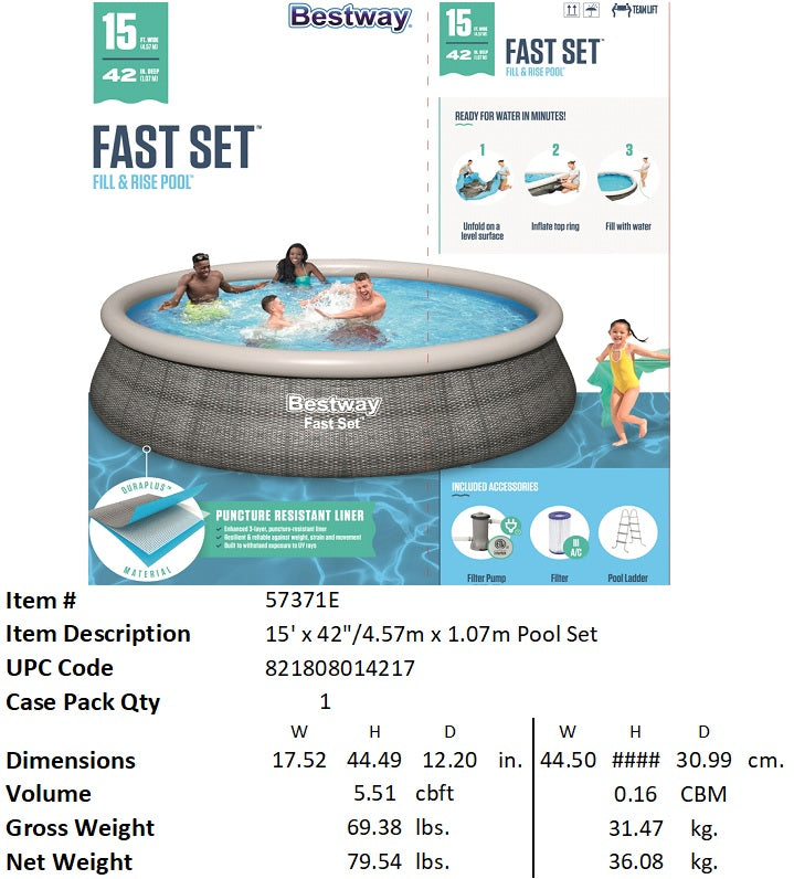 H2OGO! 15'X42" FAST SET POOL