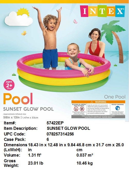 58X13"INTEX SUNSET POOL