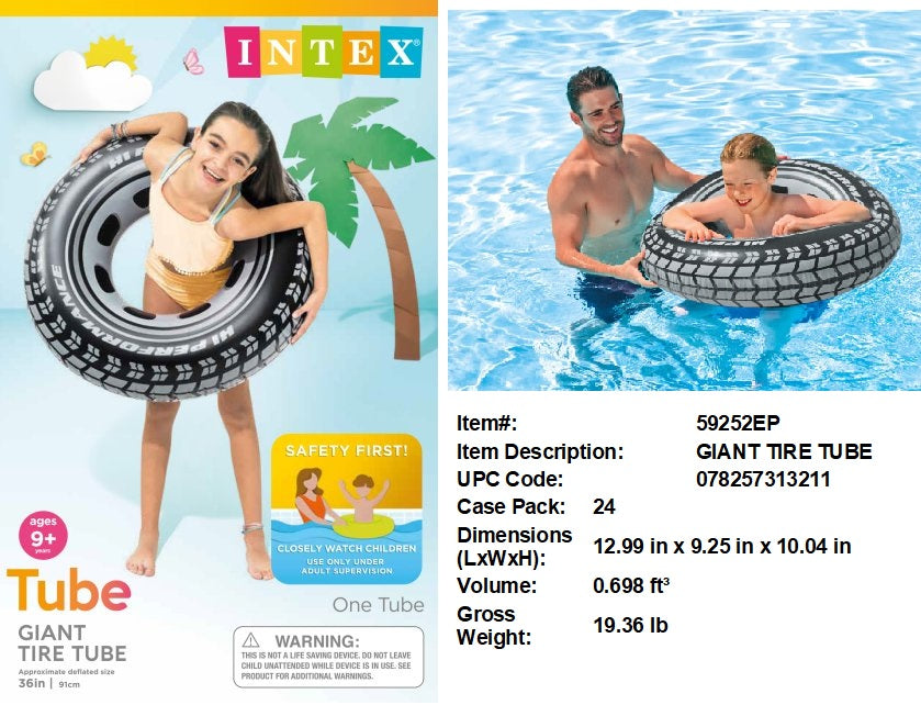 36"INTEX INFLATABLE GIANT TIRE TUBE