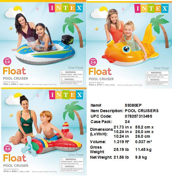 42X37"INTEX POOL CRUISERS FLOAT BOAT