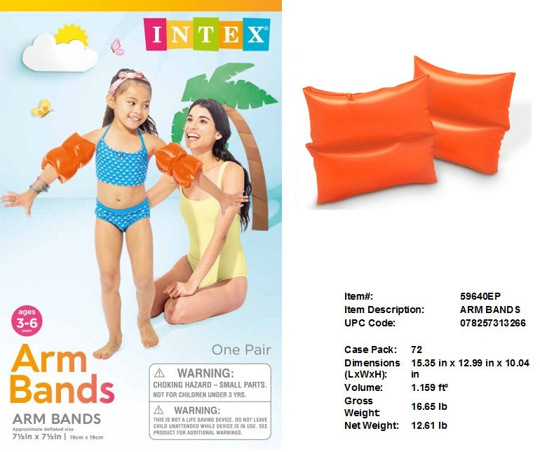 7.5X7.5"INTEX ARMBANDS AGE 3-6