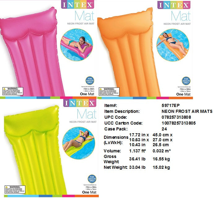 72X30"INTEX NEON FROST AIR MATS