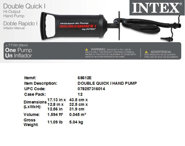 4X3.5X11.5" DBL QUICK I HAND AIR PUMP