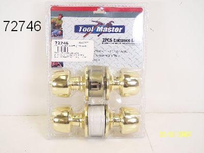 2PC KEYED DOOR LOCK SET GOLD COL