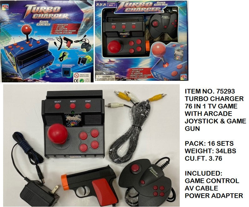 TURBO CHARGER 76 IN1 TV GAME+JOYSTICK & GAME GUN