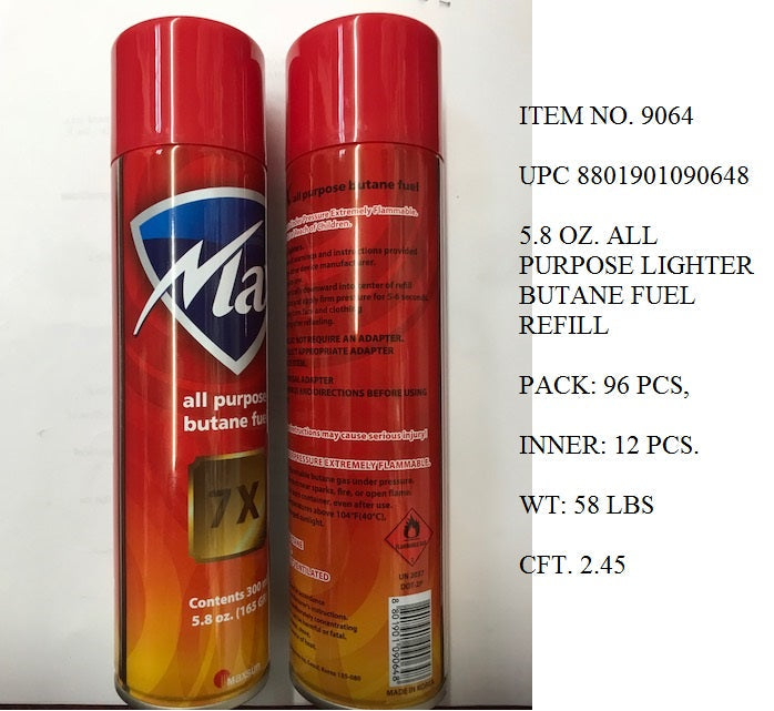 300ML MAX 7X ALL PURPOSE REFILL BUTANE FUEL