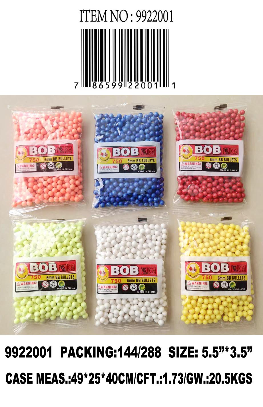 750PC PACK 6MM BB PELLETS