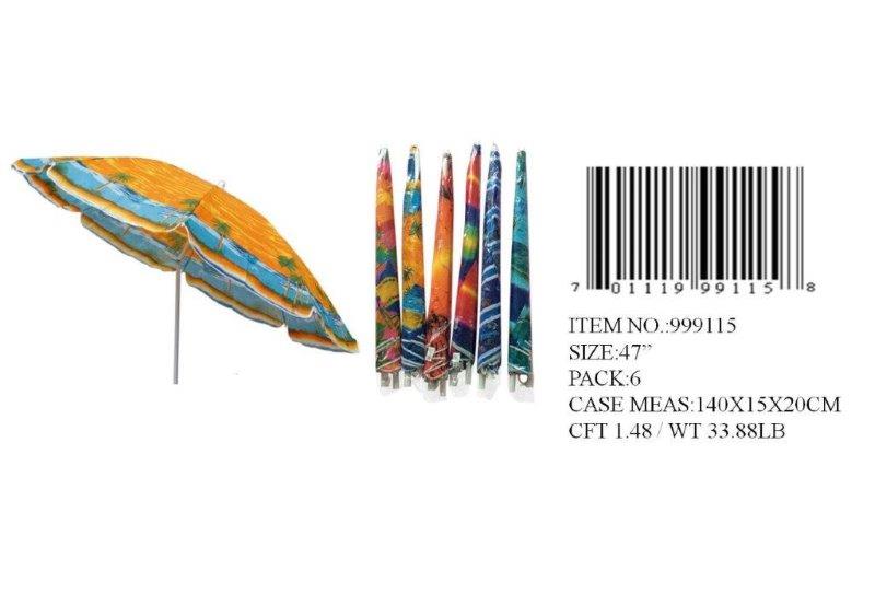47" 8FT BEACH UMBRELLA W/TILT 6 ASST.