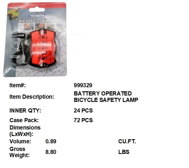 BATTERY OPERATED BICYCLE SAFETY LAMP