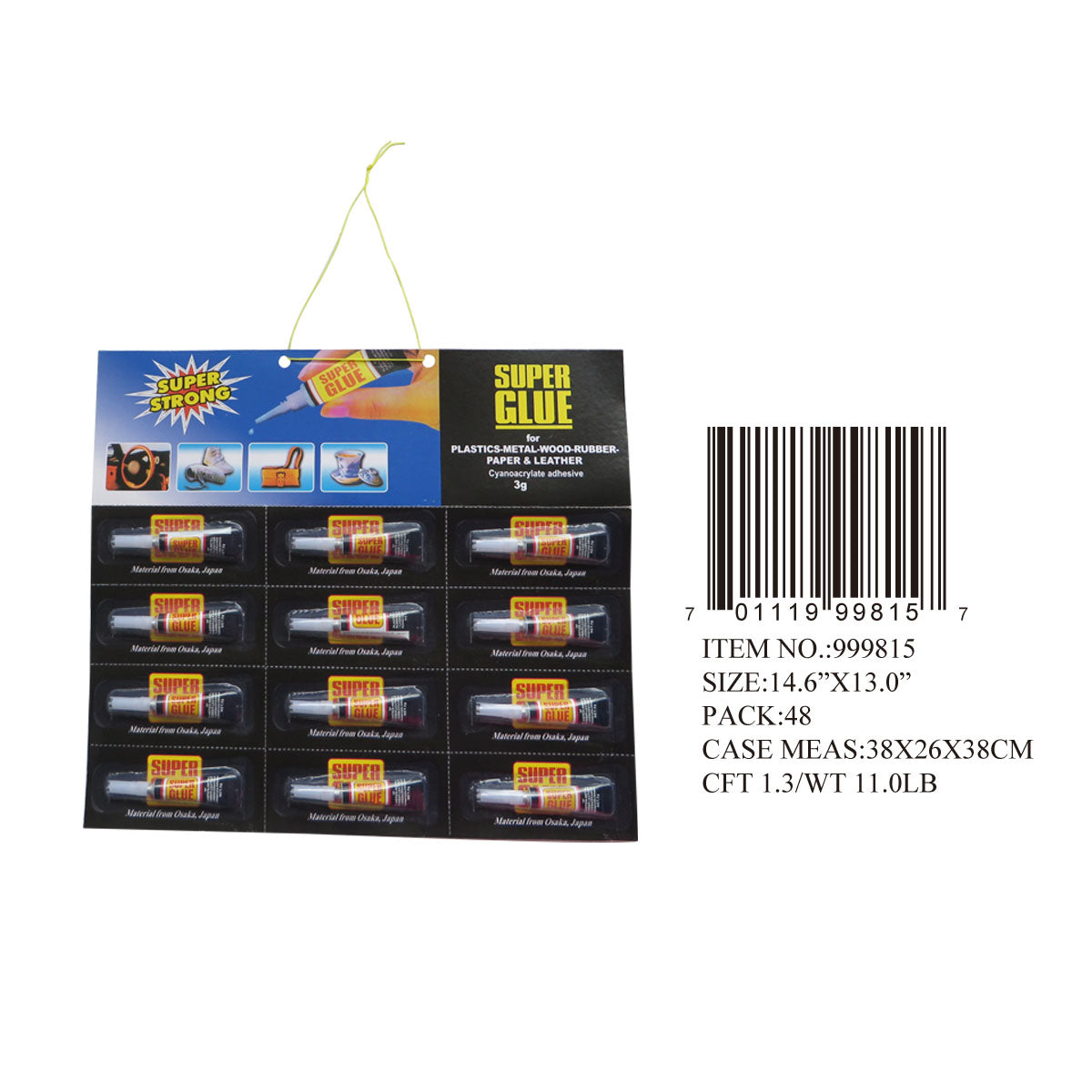 12PK 2G SUPER GLUE CARDED