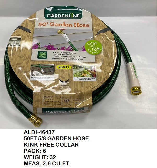 50FT 5/8 GARDEN HOSE +KINK FREE COLLAR