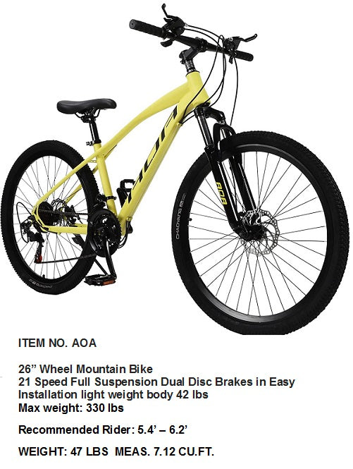 26"WH 21 SP MOUNTAIN BICYCLE