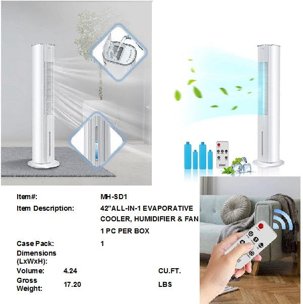 42"TOWER FAN+WATER COOLER
