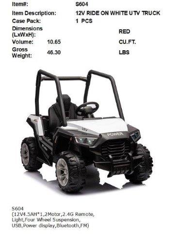 12V RIDE ON WHT UTV TRUCK