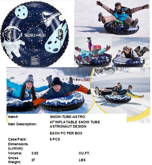 47"INFLATABLE SNOW TUBE ASTRONAUT DESIGN