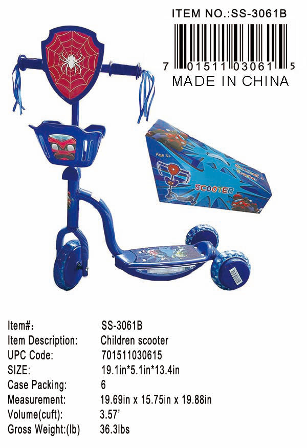 3 WHEELS SCOOTER BLUE SPIDER