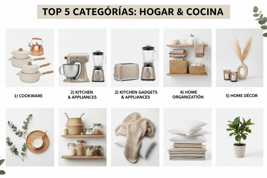 Las 5 mejores categorías de mercancía para el hogar y cocina para ventas constantes