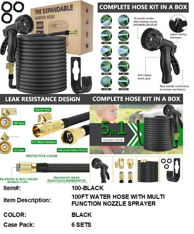 100' GARDEN HOSE W/NOZZLE